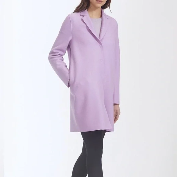 Harris Wharf London Pressed Wool Cocoon Coat, IT40 (US4), Lilac, NWT - Picture 2 of 6